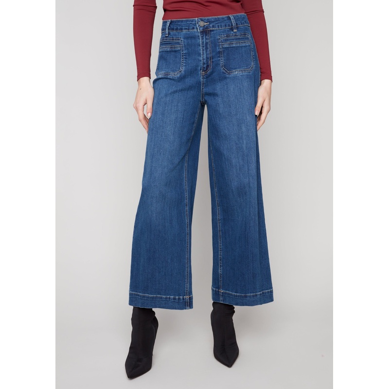 Charlie B – Cropped Flare Patch Pocket Jean