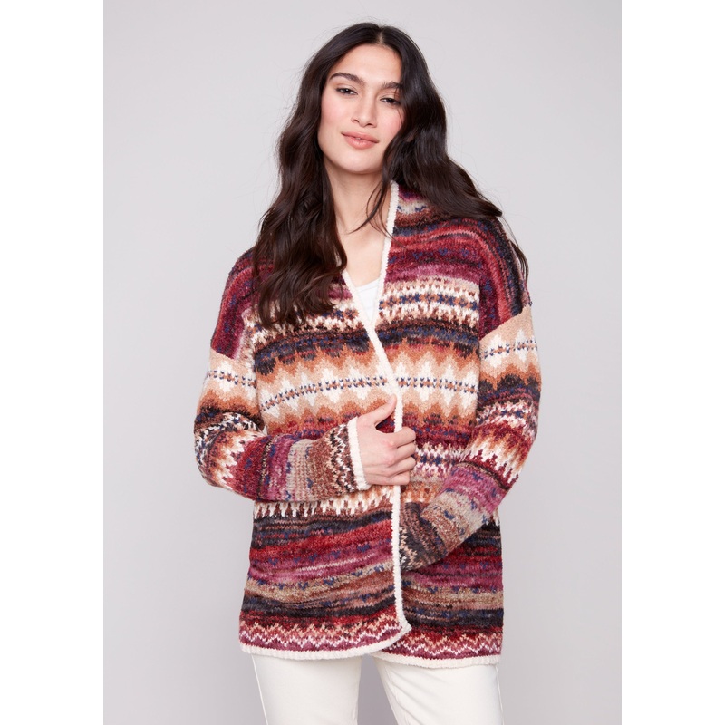 Charlie B – Space Dye Jaquard Cardigans with Pockets