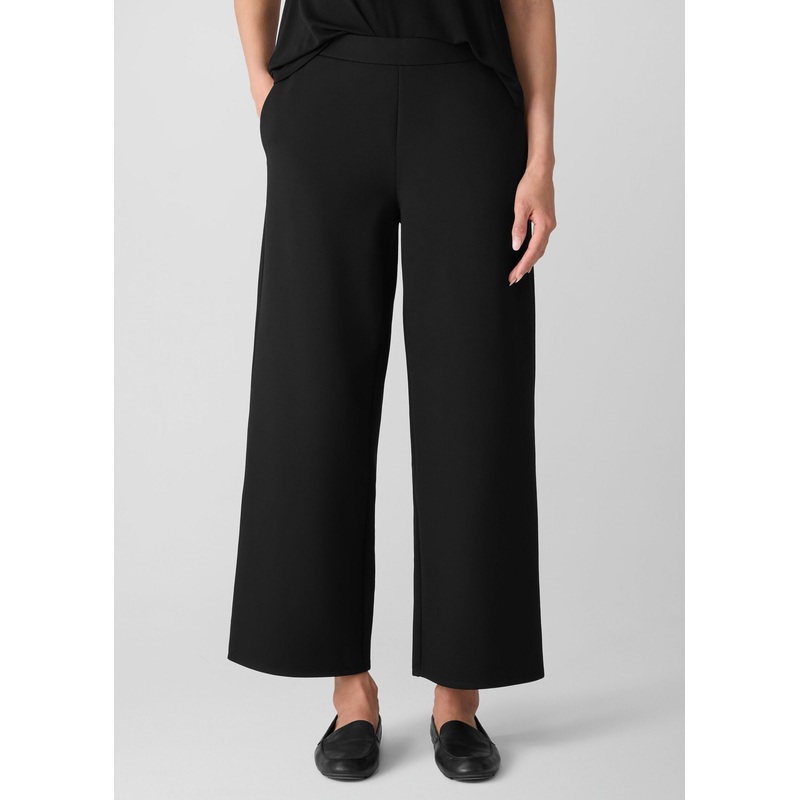 Eileen Fisher – Cotton Blend Ponte Wide-Leg Pant