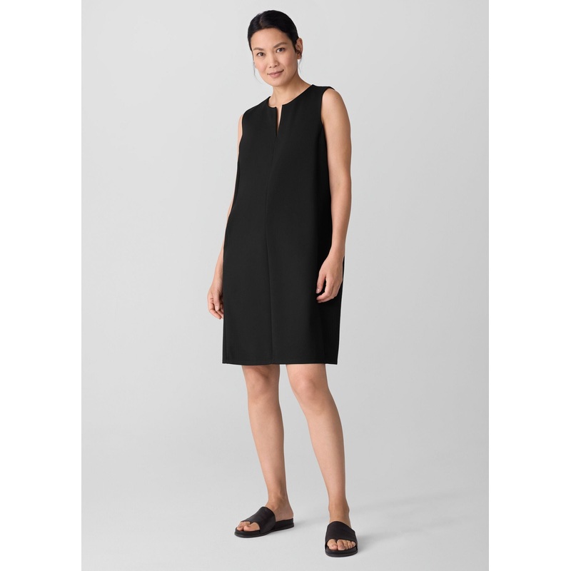 Eileen Fisher – Lightweight Ponte Split Neck Dress
