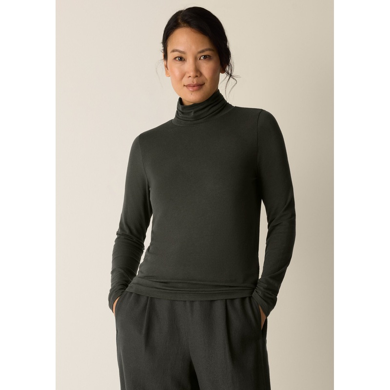 Eileen Fisher – Sheer Knit Turtleneck Top