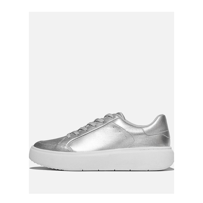 FitFlop – E5T Metallic-Leather Sneakers