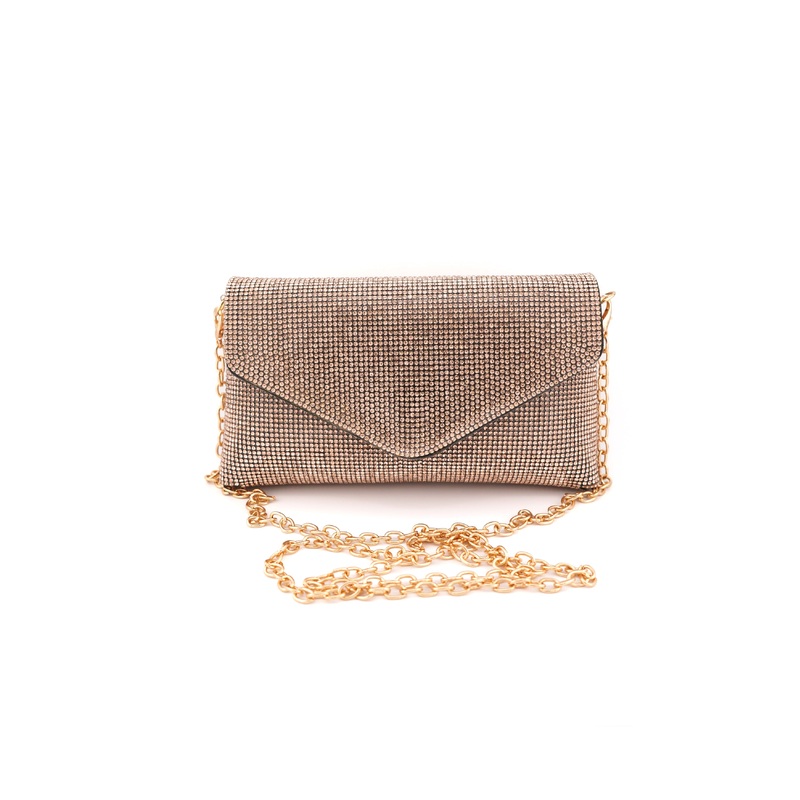 Inzi – Rose Gold Crystal Bag|ROSE GOLD/PEWTER