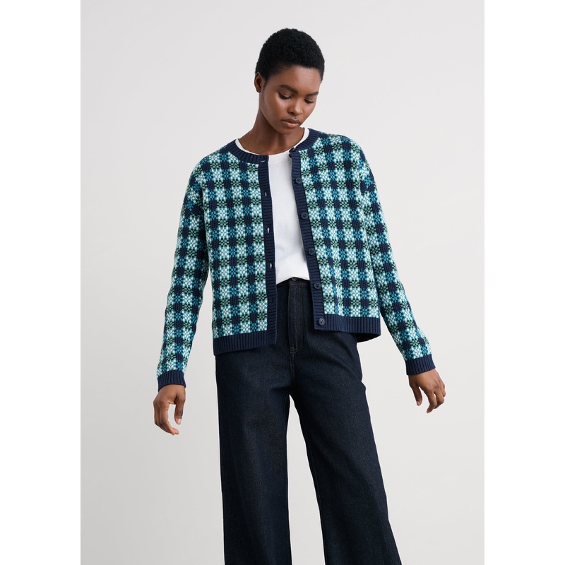 Seasalt – Kensa Organic Cotton Checked Cardigan