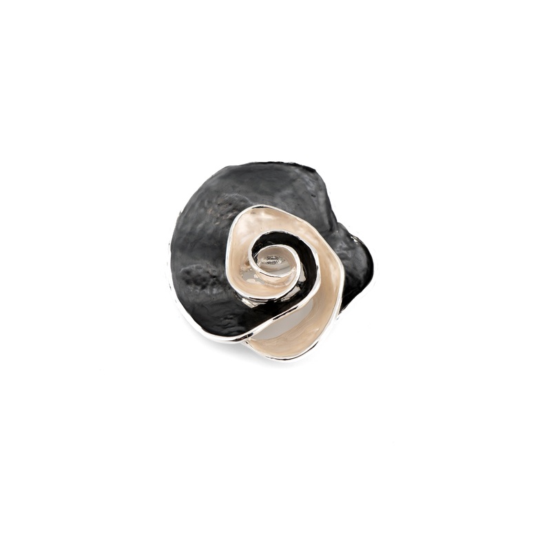 Abstract Rose Brooch|BLACK/WHITE|BLUE