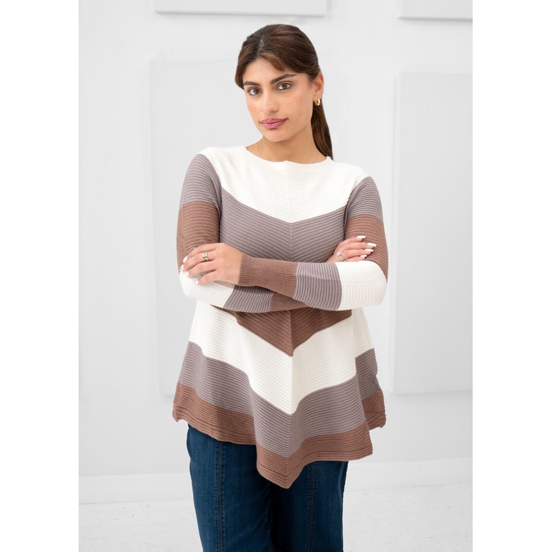 Eternelle – Chevron Color Block Sweater