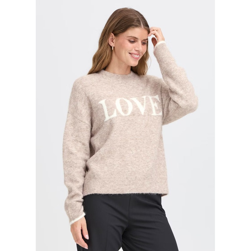 Fransa – Florence Pullover|MOON ROCK MELANGE|XS|S|M|L|XL|XXL