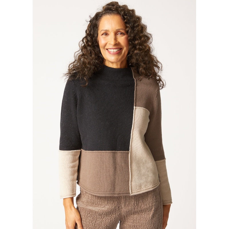 Habitat – Color block Funnel Neck Pullover