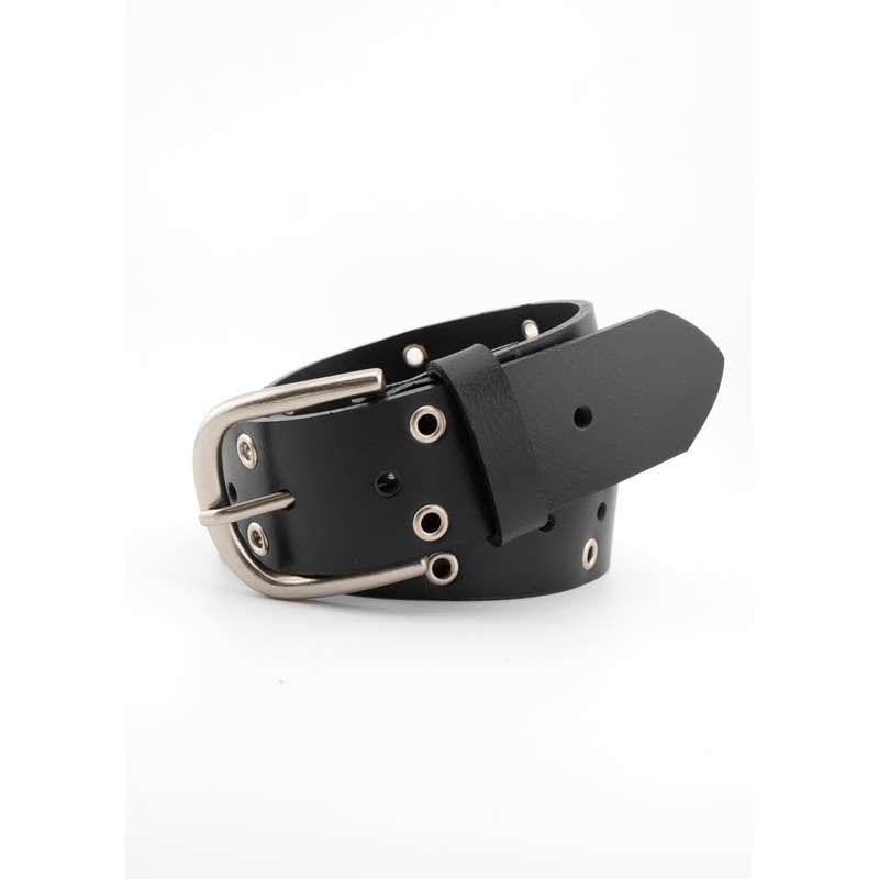 Landes – Grommet Leather Belt|BLACK|S|M|L|XL