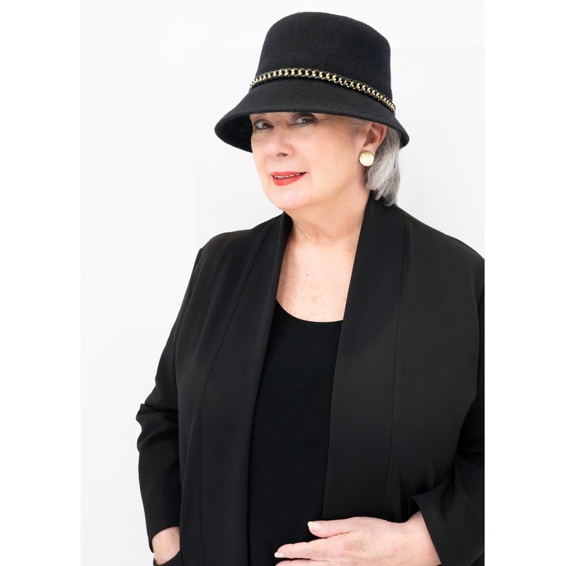 Loevenich – Wool Blend Cloche Hat with Chain Trim