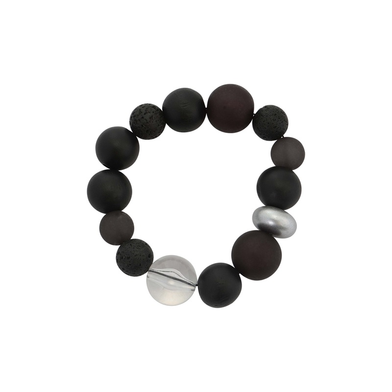 Merx – Black & Metallic Pebble Stretch Bracelet