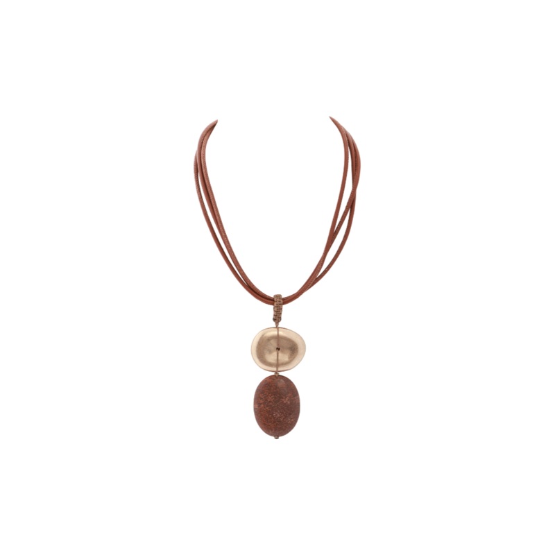 Merx – Stacked Pebble Leather Cord Necklace
