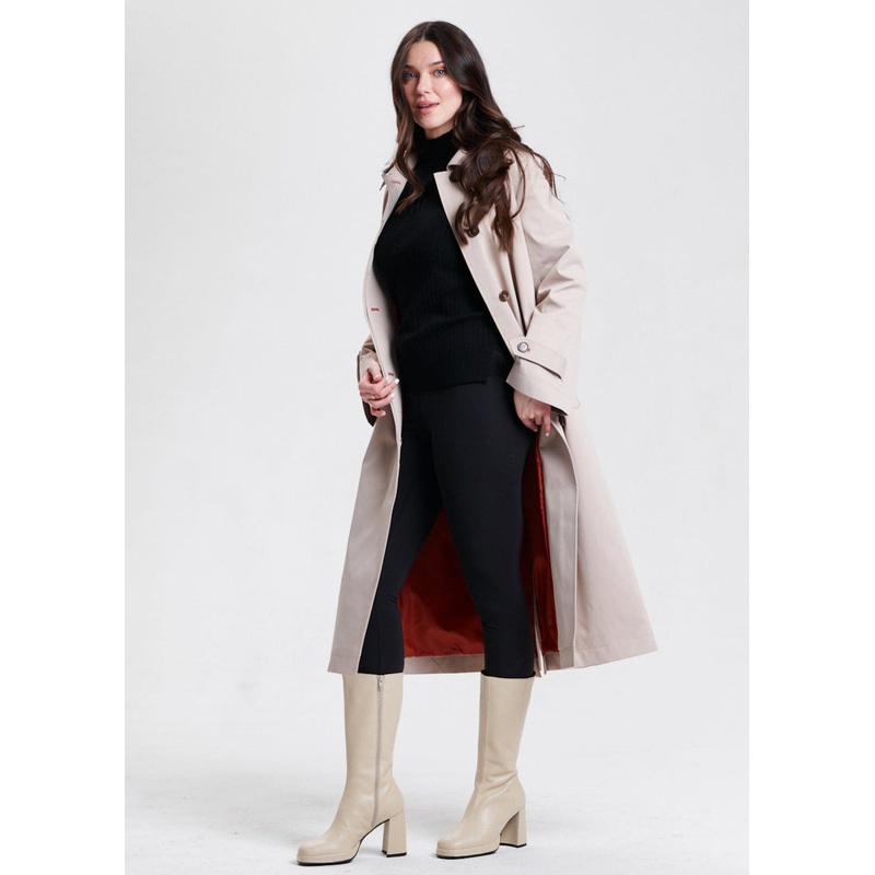 Nikki Jones – Trench Coat with Back Tab Detail