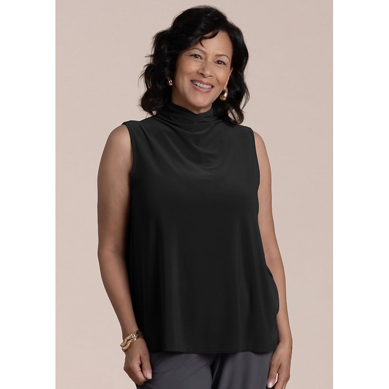 Sympli – Sleeveless Echo Mock Neck Top
