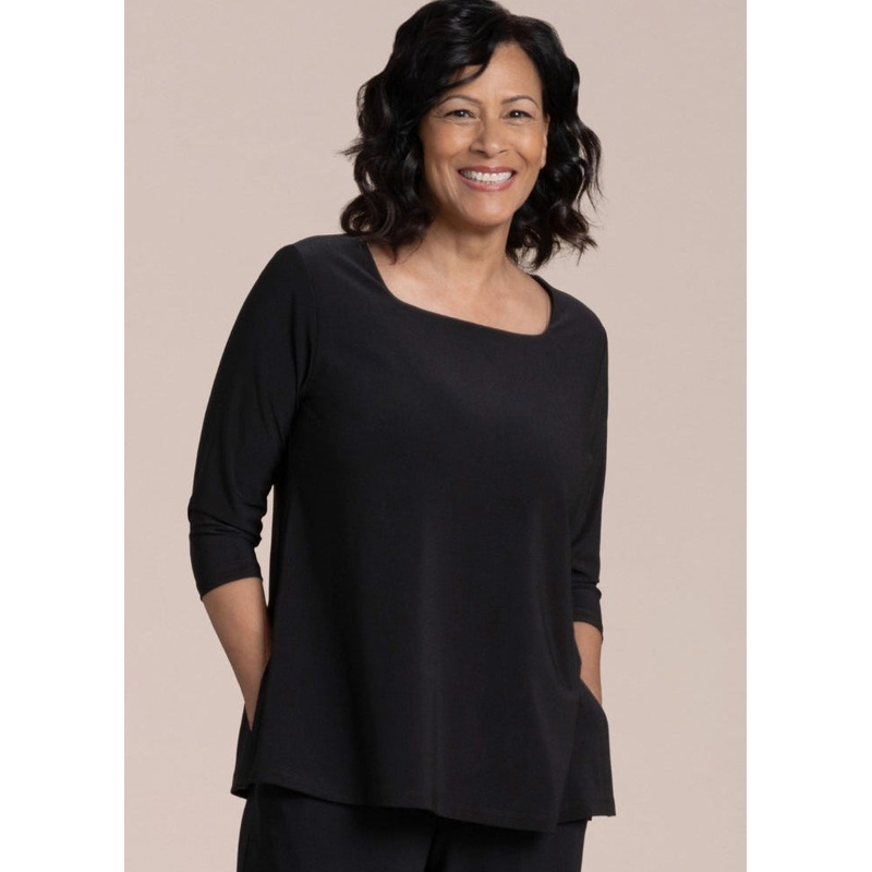 Sympli – Soft Square Neck Top 3/4 Sleeve
