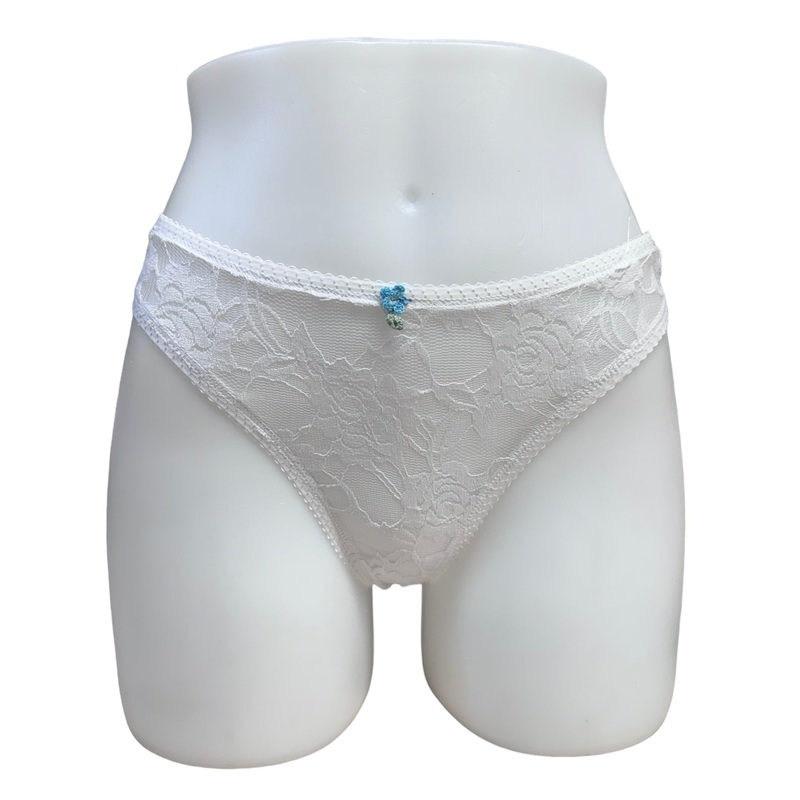 Rufina Ladies Lace Thong|White|Black|Small|X-Large
