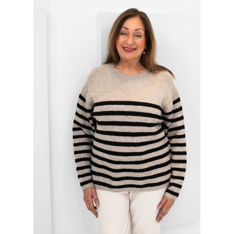 Yest – Cyrielle Knit Jumper|SAND/BLACK|6|8|10|12|14|16