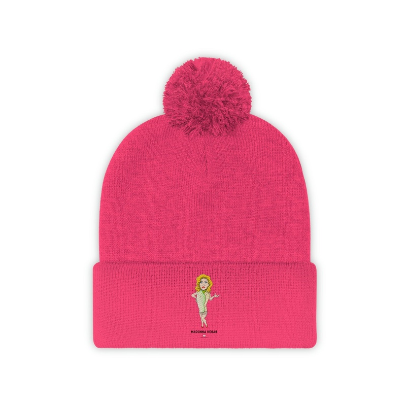 Madonna Kebab Pom Pom Beanie|Neon Pink|Navy/Graphite Heather|One size