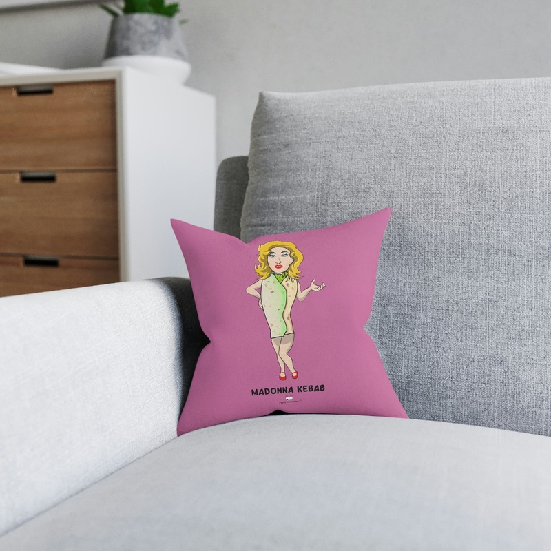 Madonna Kebab Square Pillow|12″  12″