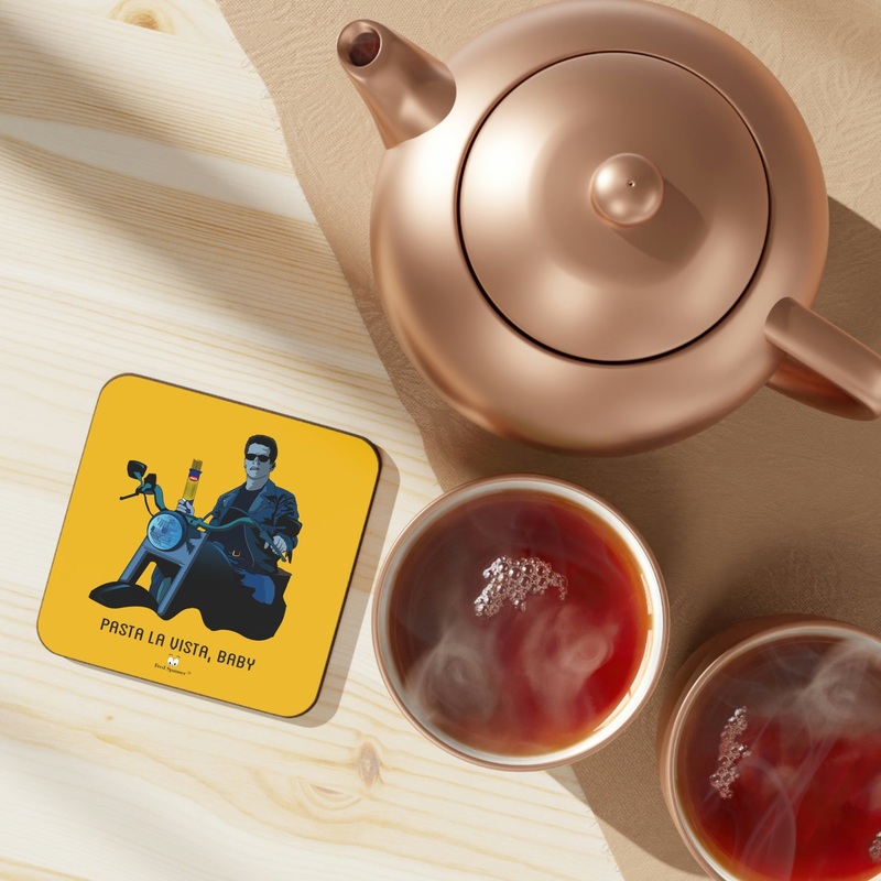 Pasta La Vista, Baby- Coaster|3.5″  3.5″|Square|Hardboard