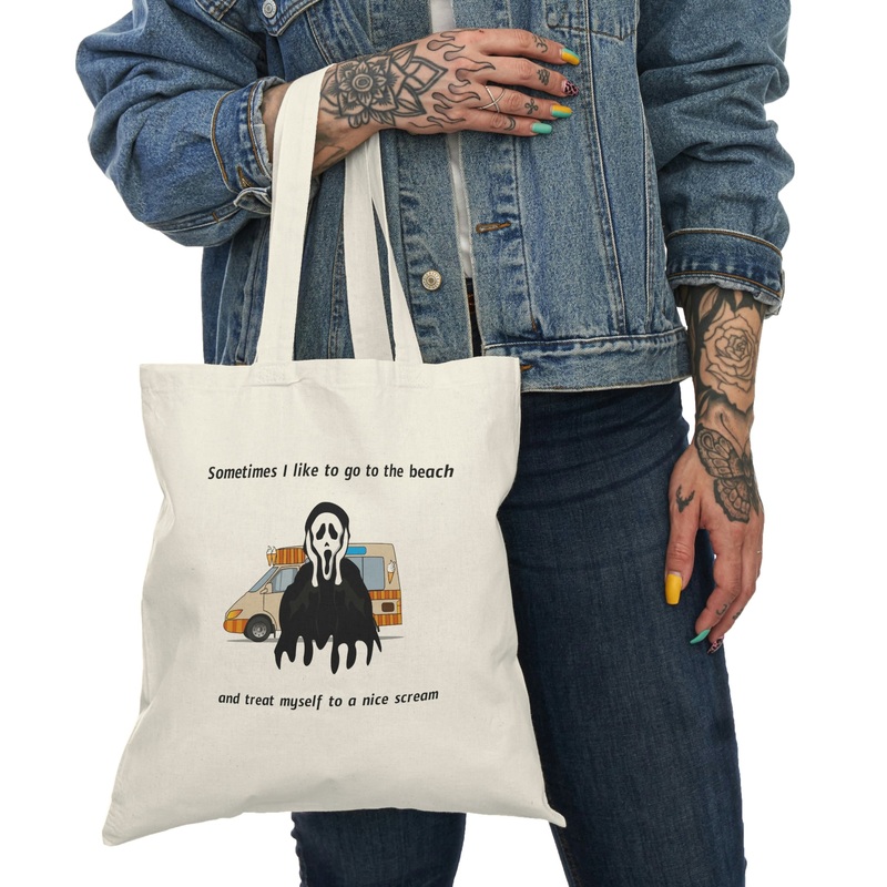 Scream- Natural Tote Bag|15″ x 16″|Natural