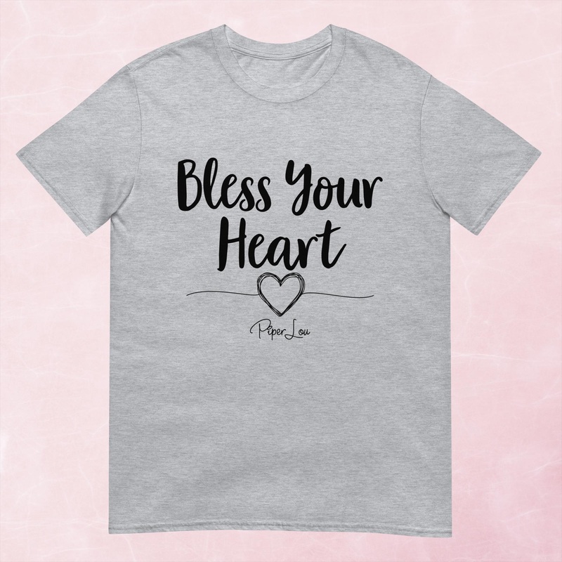 Bless Your Heart Graphic Tee|Heather Red|Tropical Blue|Sand|Light Blue|Sport Grey|Cornsilk|White|S|M|L|XL|2XL|3XL
