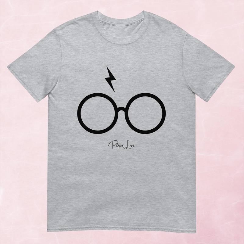Potter Glasses Graphic Tee|Heather Red|Tropical Blue|Sand|Light Blue|Sport Grey|Cornsilk|White|S|M|L|XL|2XL|3XL