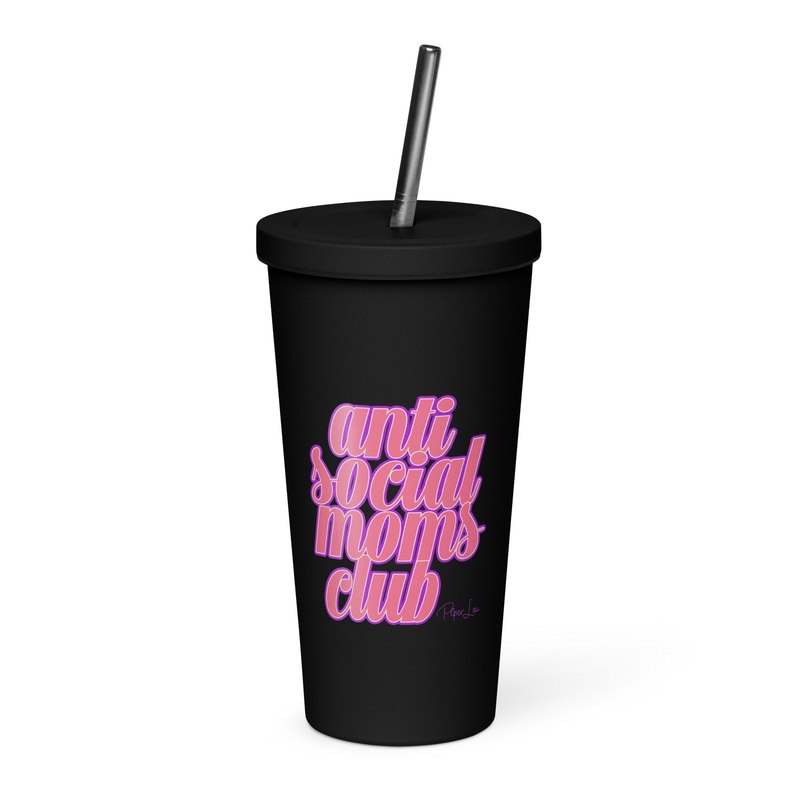 Anti Social Moms Club 20oz Burst Tumbler + Straw