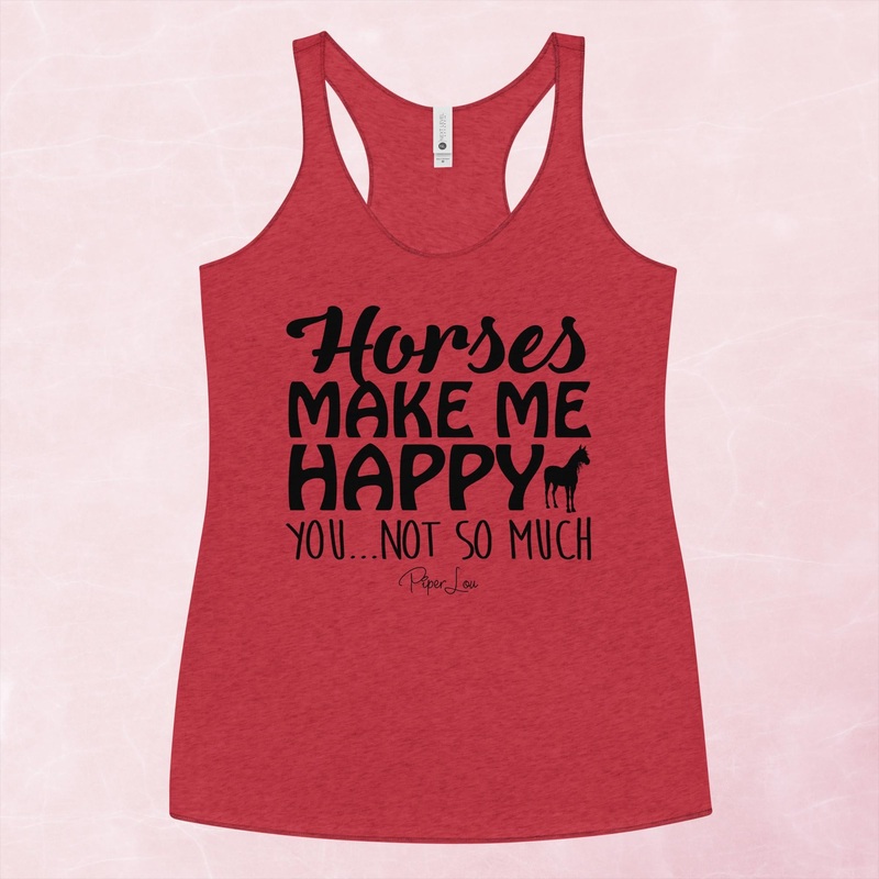 Horses Make Me Happy Graphic Tank Top