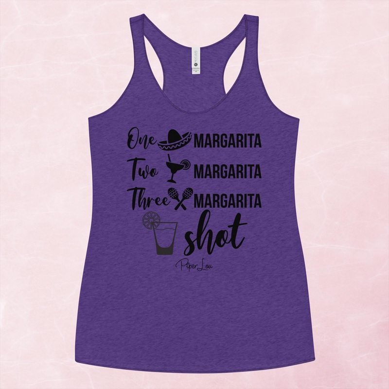 One Margarita Two Margarita Three Margarita Shot Graphic Tank Top