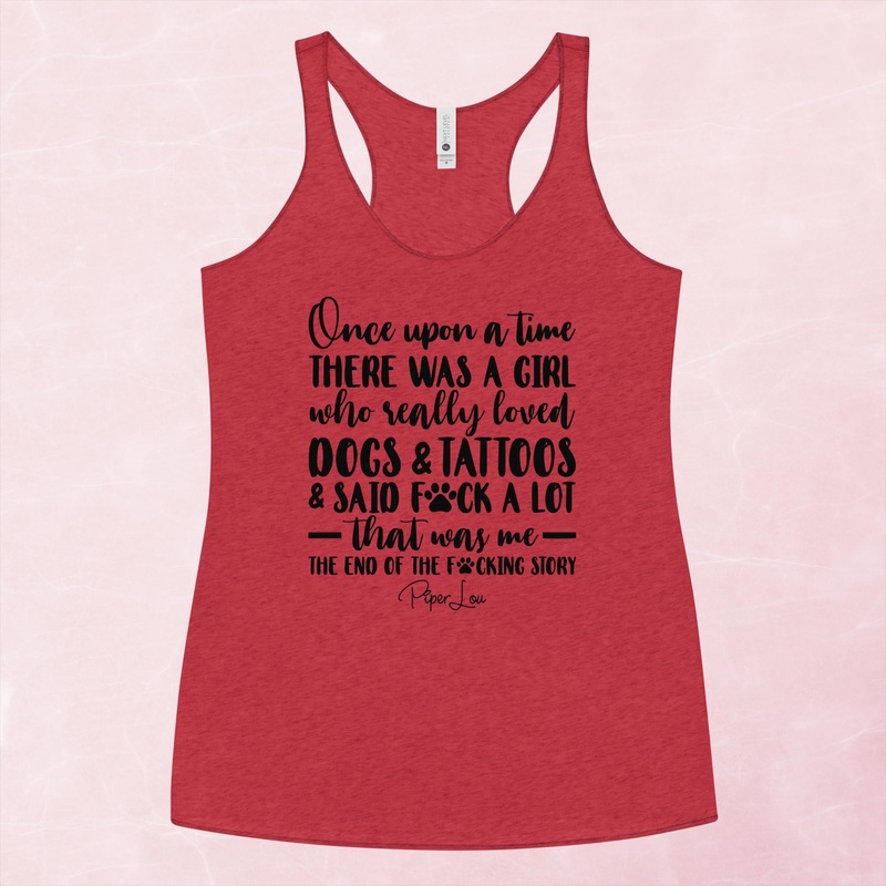A Girl Who Really Loved Dogs And Tattoos Graphic Tank Top