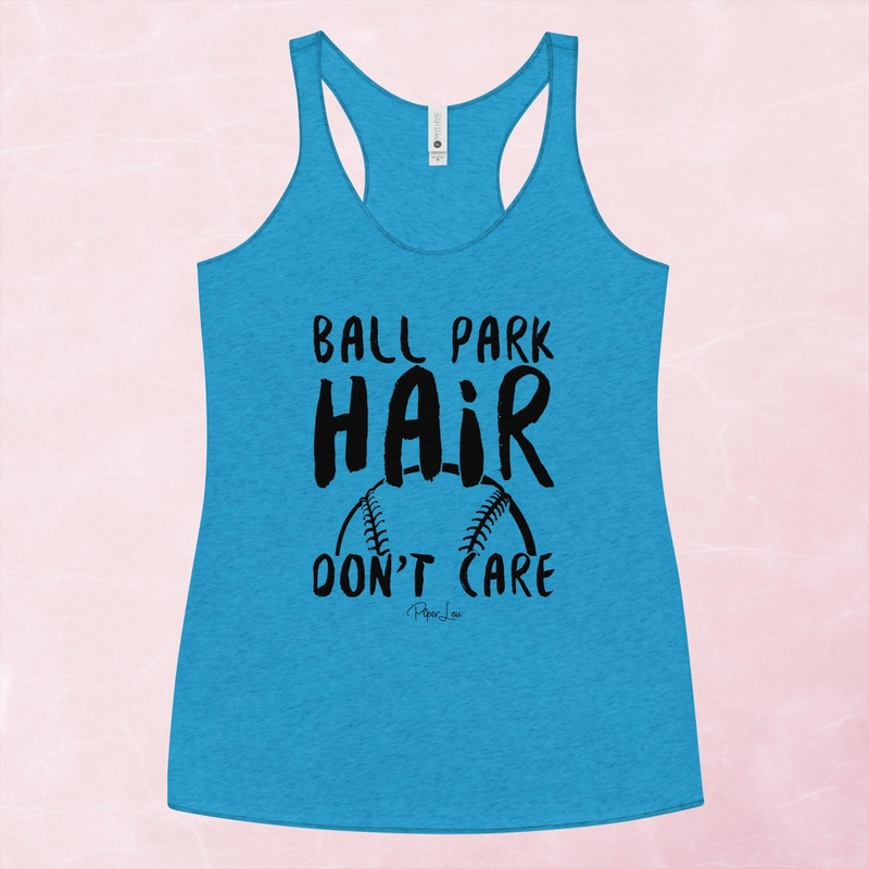 Ball Park Hair Don’t Care Graphic Tank Top