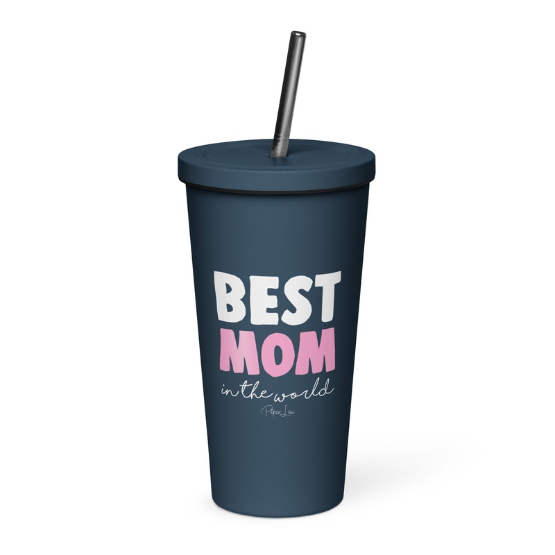 Best Mom In The World 20oz Burst Tumbler + Straw