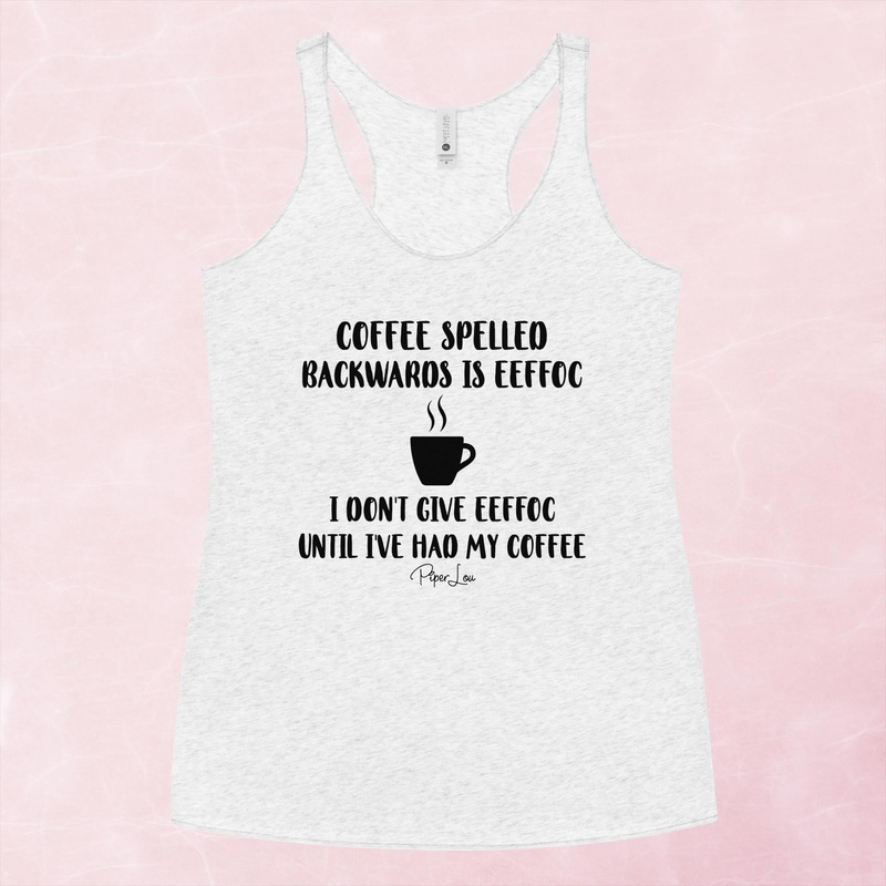 Coffee Spelled Backwards Graphic Tank Top