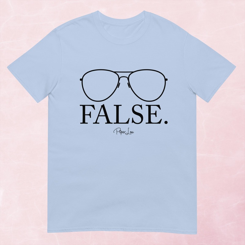 False Glasses Graphic Tee|Light Blue|Heather Red|Tropical Blue|Sand|Sport Grey|Cornsilk|White|S|M|L|XL|2XL|3XL