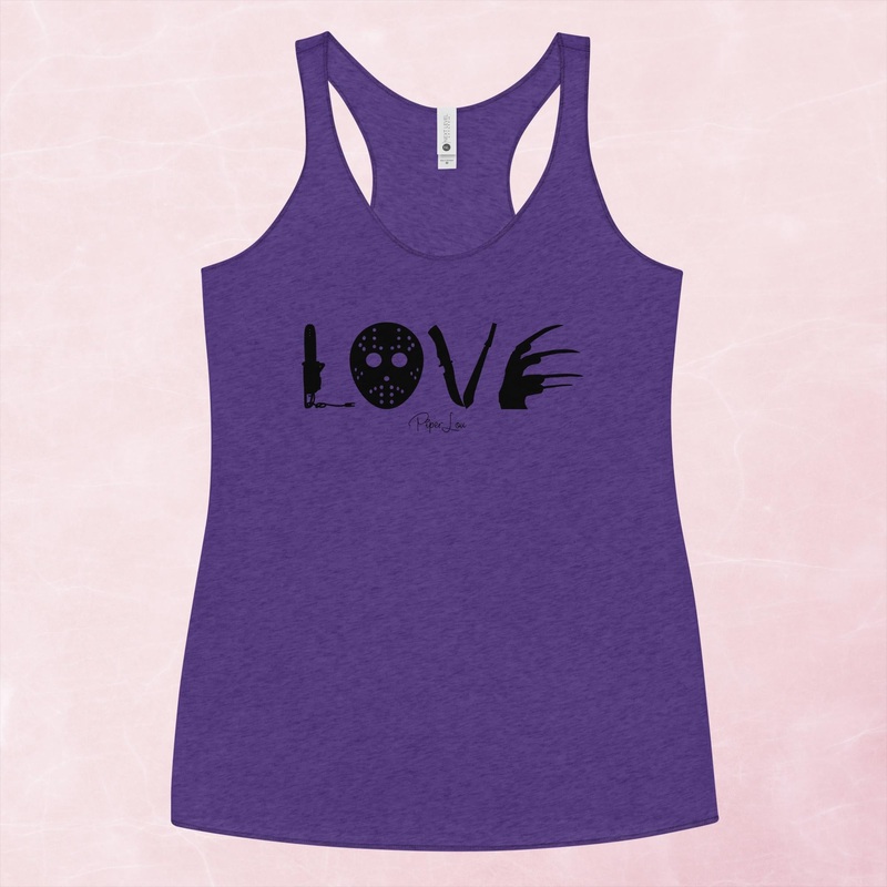 Horror Love Graphic Tank Top|Purple Rush|Vintage Red|Vintage Turquoise|Heather White|XS|S|M|L|XL