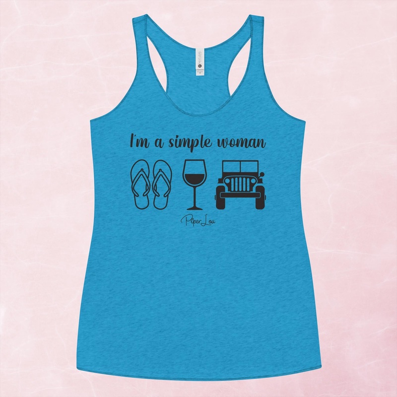I’m A Simple Woman Flip Flops Wine Jeep Graphic Tank Top