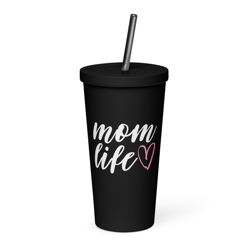 Mom Life 20oz Burst Tumbler + Straw