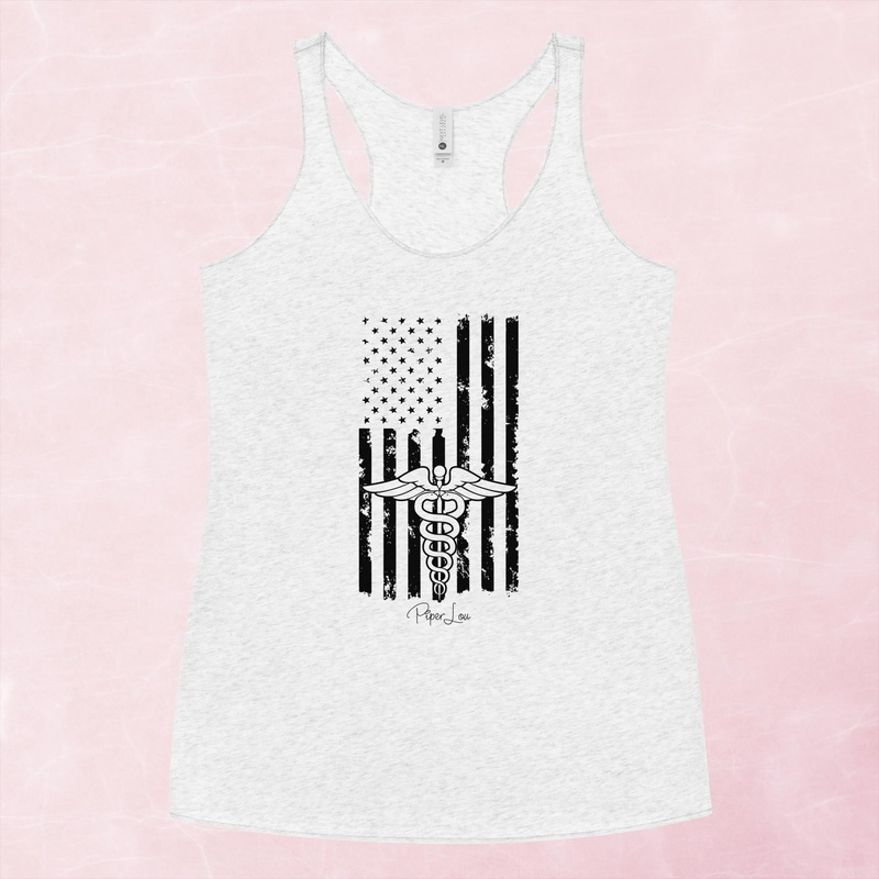Nurse Flag Graphic Tank Top|Purple Rush|Vintage Red|Vintage Turquoise|Heather White|XS|S|M|L|XL