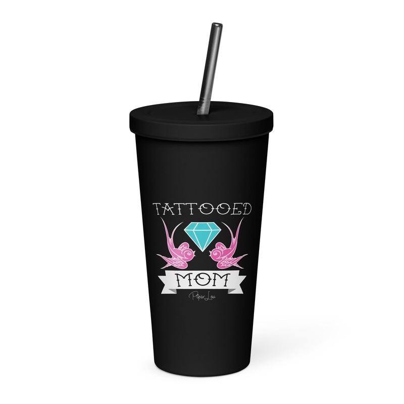 Tattooed Mom 20oz Burst Tumbler + Straw