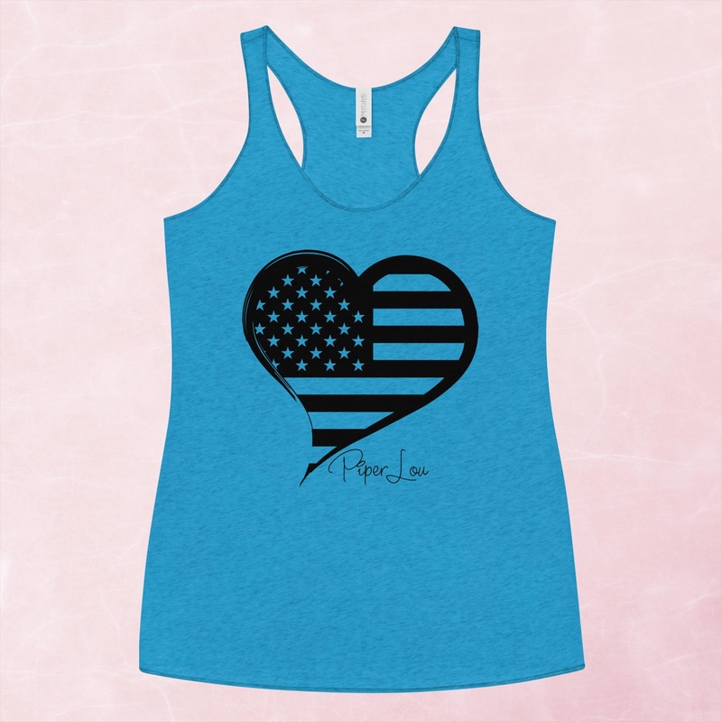 USA Flag Heart Graphic Tank Top