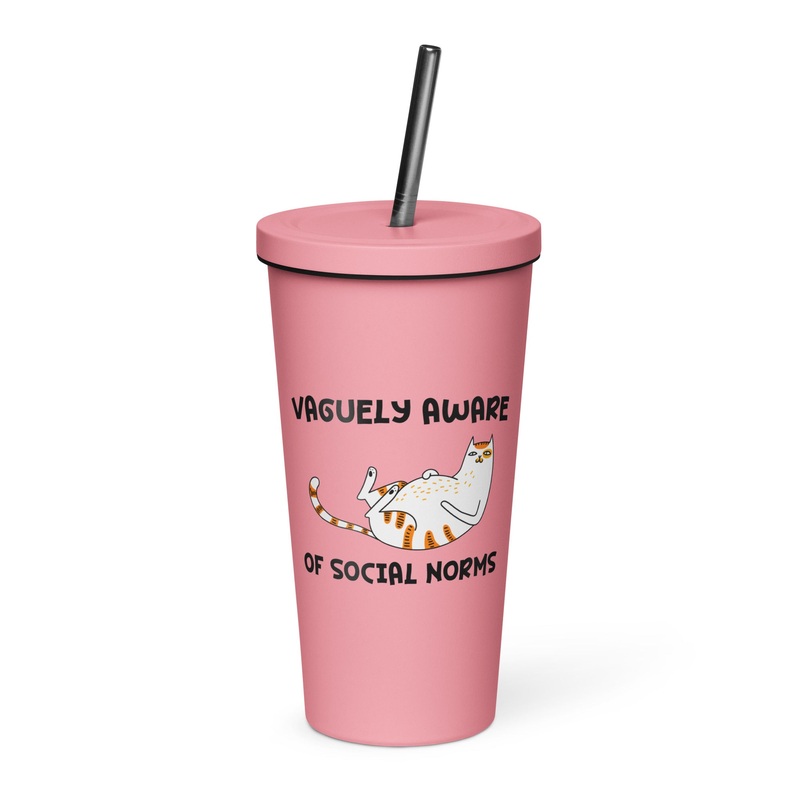 Vaguely Aware Of Social Norms 20oz Burst Tumbler + Straw
