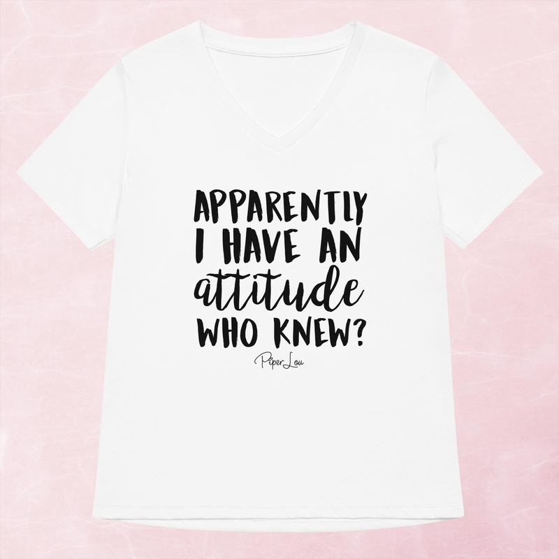 Apparently I Have An Attitude Womens Graphic V-Neck