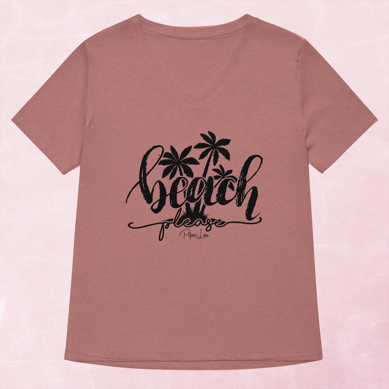 Beach Please Women’s Graphic V-Neck