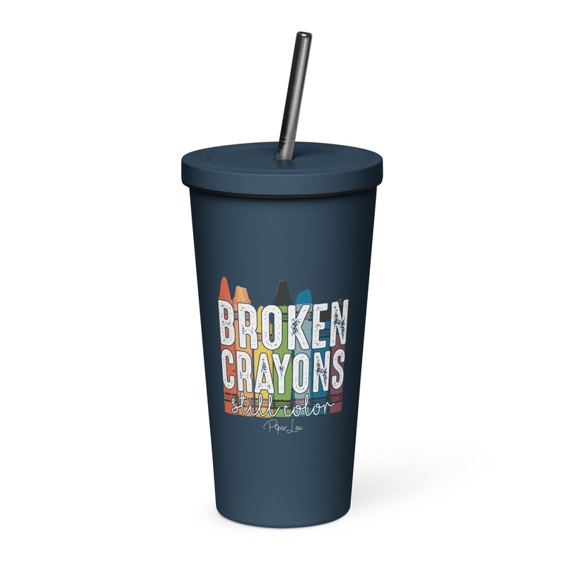 Broken Crayons Still Color 20oz Burst Tumbler + Straw
