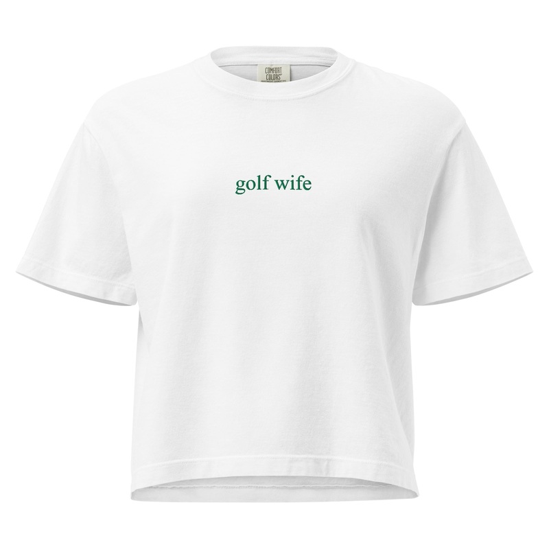 Golf Wife Embroidered Cropped Boxy Comfort Colors Tee
