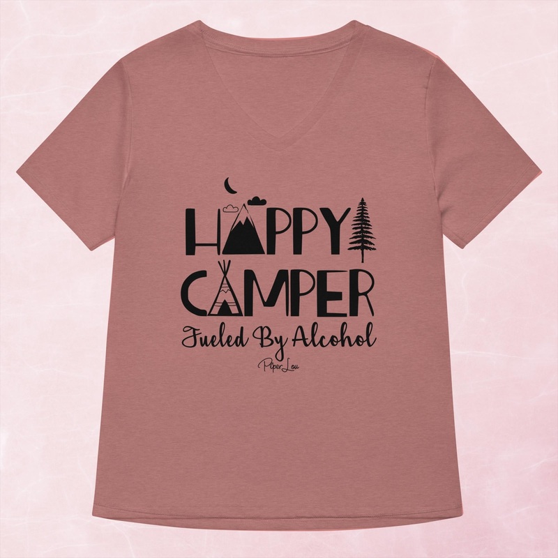 Happy Camper Fueled by Alcohol Women’s Graphic V-Neck
