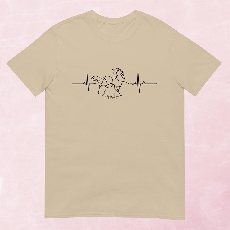 Horses EKG Graphic Tee|Heather Red|Tropical Blue|Sand|Light Blue|Sport Grey|Cornsilk|White|S|M|L|XL|2XL|3XL