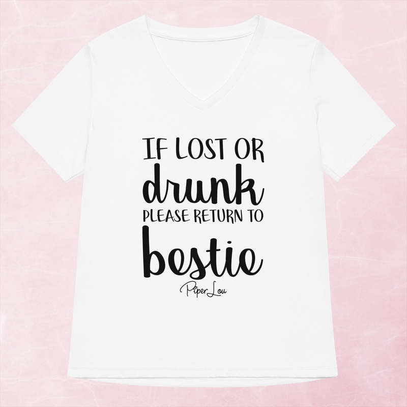 If Lost Or Drunk Return To Bestie Women’s Graphic V-Neck