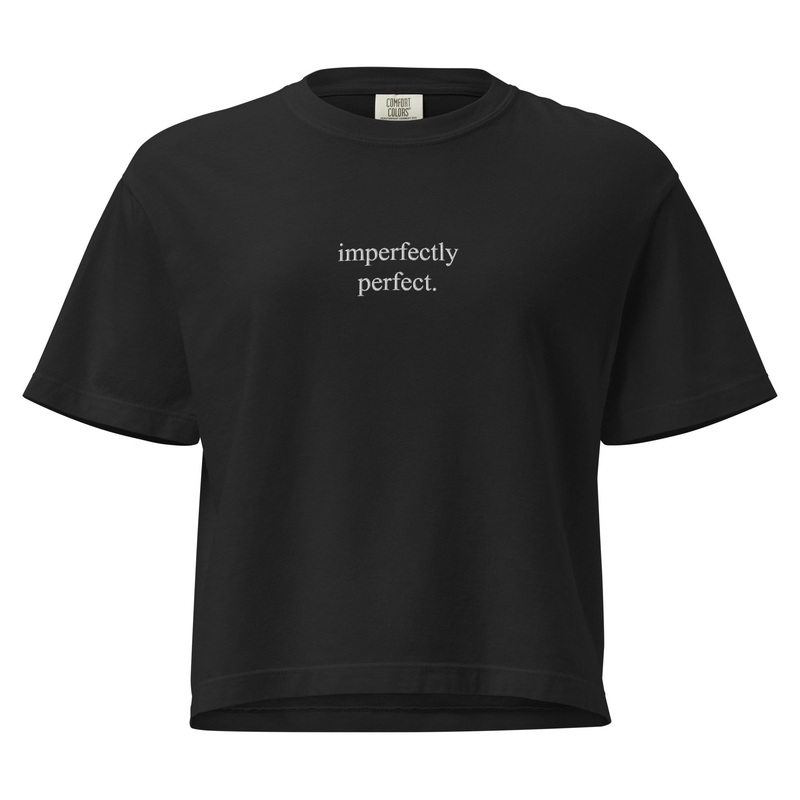 Imperfectly Perfect Embroidered Cropped Boxy Comfort Colors Tee